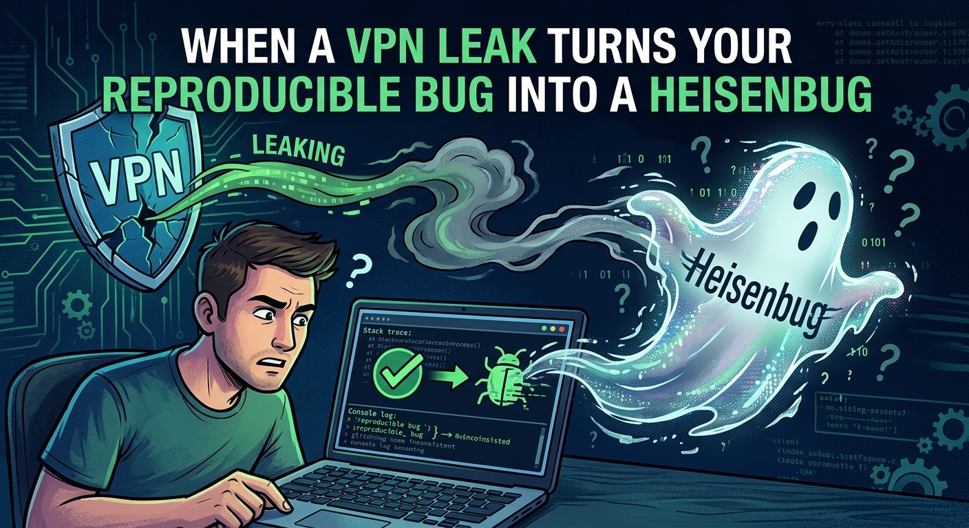 When a VPN Leak Turns Your Reproducible Bug Into a Heisenbug